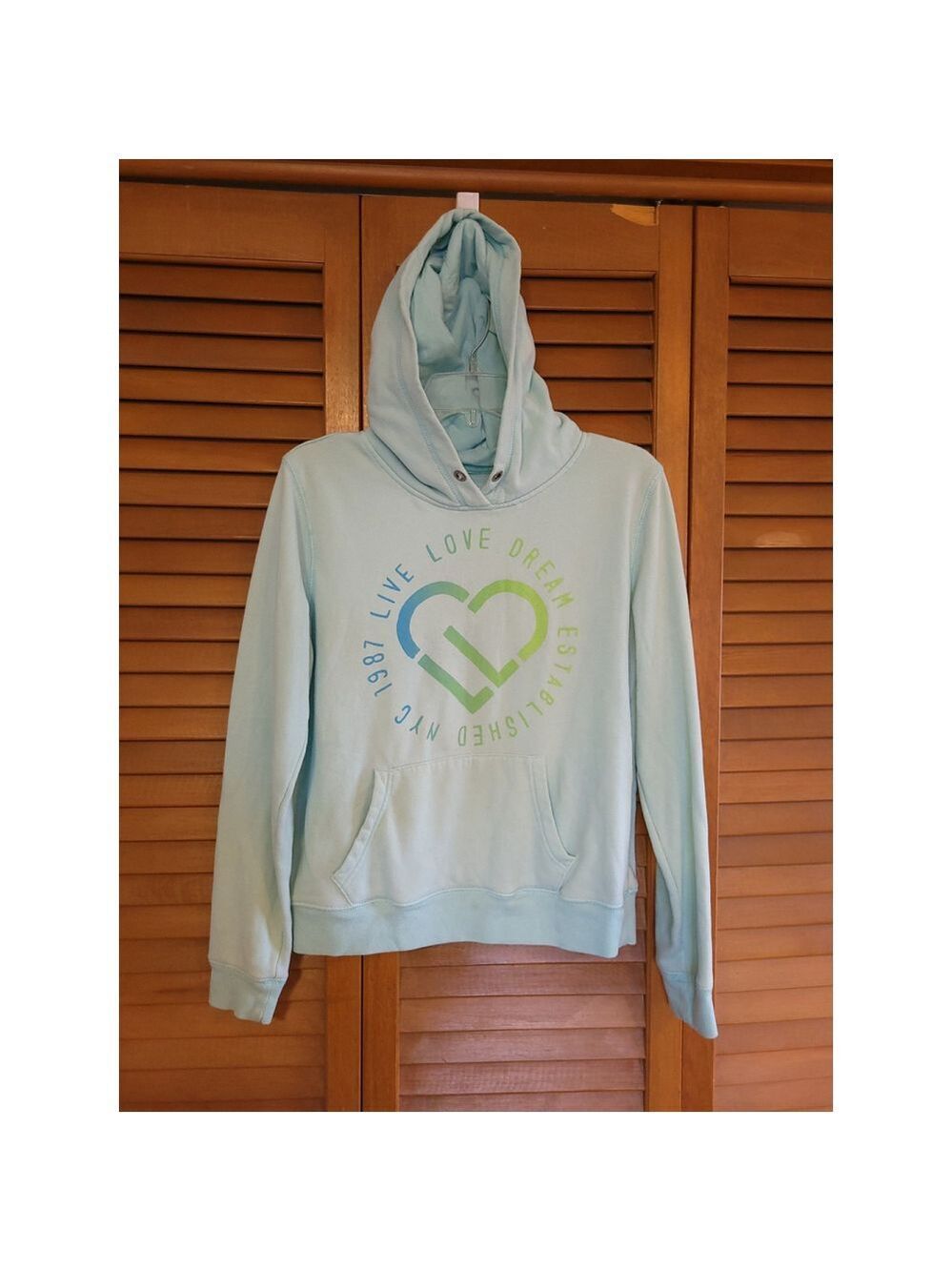 Junior's Live Love Dream Hoodie, M, Light Blue - Picture 3 of 8